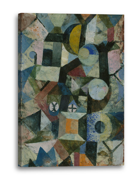 Leinwandbild Paul Klee - Komposition mit dem gelben Halbmond und dem Y (1918)