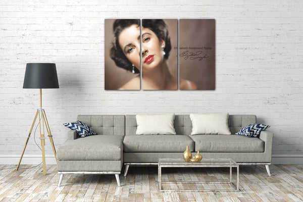 Leinwandbild Elizabeth Liz Taylor jung in Farbe Nahaufnahme sexy