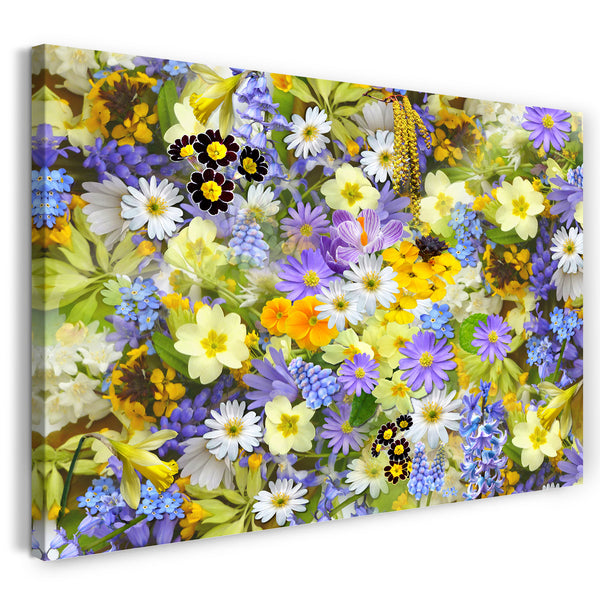 Leinwandbild Blumenbilder Blumenfotos Blumenmeer aus vielen bunten Blüten