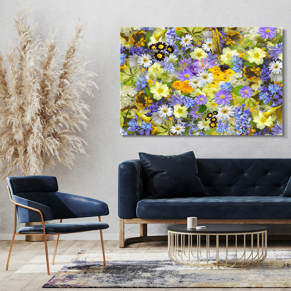 Leinwandbild Blumenbilder Blumenfotos Blumenmeer aus vielen bunten Blüten