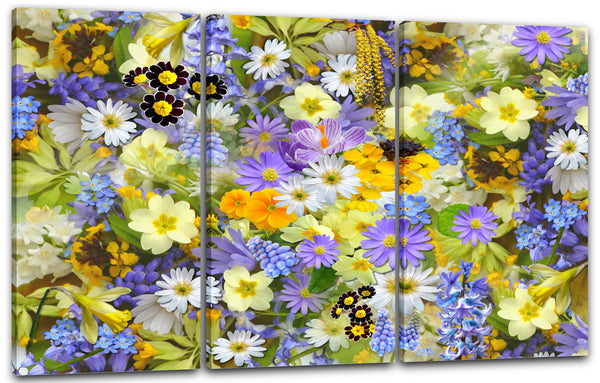 Leinwandbild Blumenbilder Blumenfotos Blumenmeer aus vielen bunten Blüten