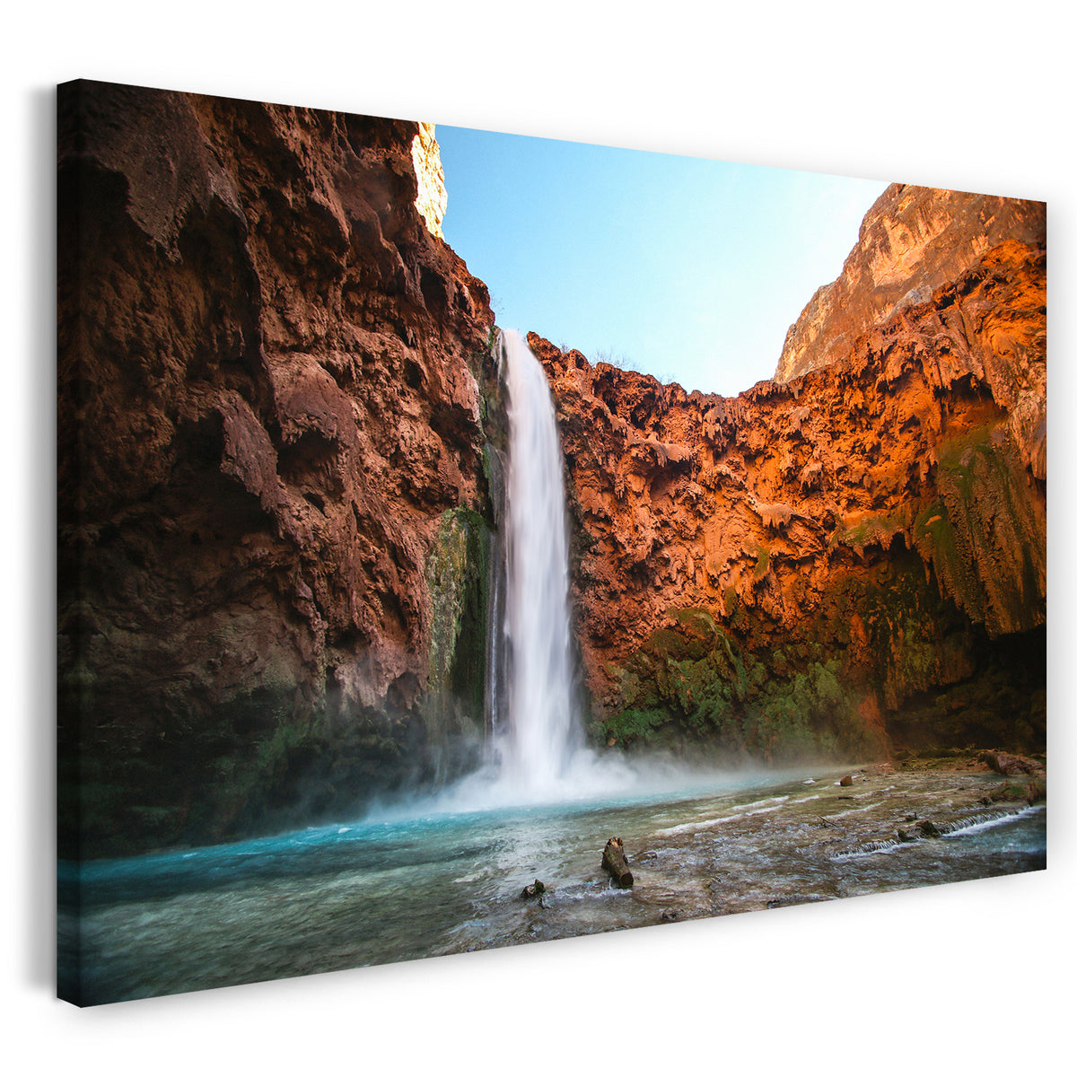 Kunstdruck Wasserfall red hills Berge Amerika Grand Canyon Natur-Bilder  Schluch – Printed Paintings