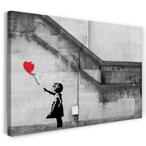 Leinwandbild Banksy - Balloon Girl Mädchen mit Luftballon always hope Street Art
