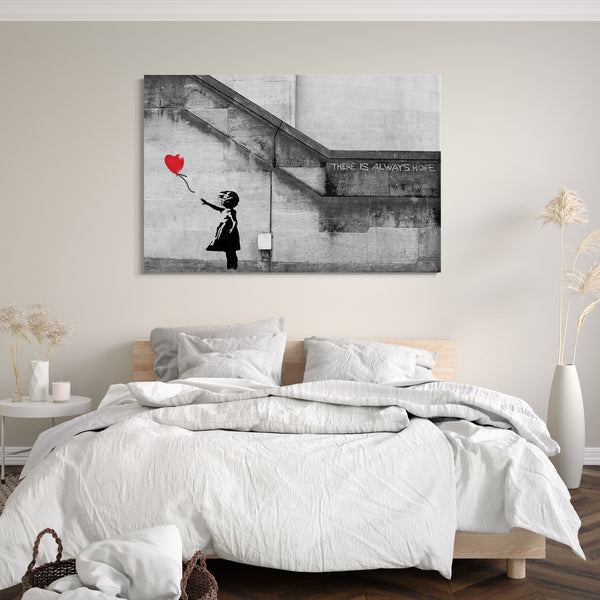Leinwandbild Banksy - Balloon Girl Mädchen mit Luftballon always hope Street Art
