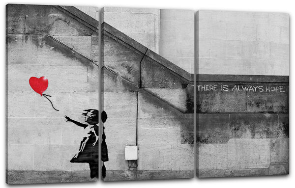 Leinwandbild Banksy - Balloon Girl Mädchen mit Luftballon always hope Street Art