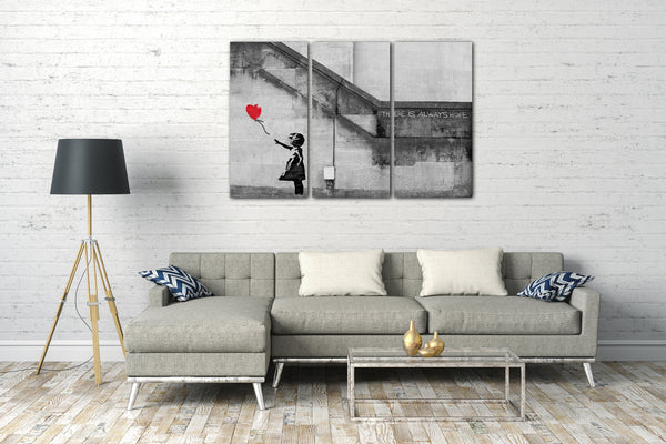 Leinwandbild Banksy - Balloon Girl Mädchen mit Luftballon always hope Street Art