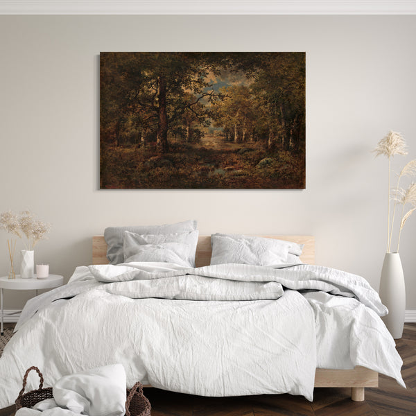 Leinwandbild Narcisse-Virgile Díaz de la Peña - Ein Vista durch Bäume: Fontainebleau