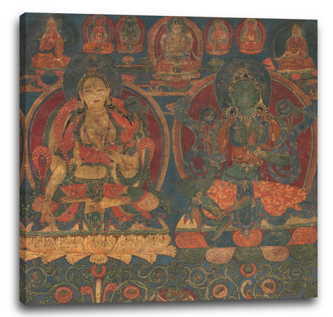 Leinwandbild 1450-1500 - Weiße Tara und grüne Tara