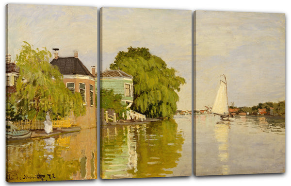 Leinwandbild Claude Monet - Häuser am Ufer der Zahn (1871)