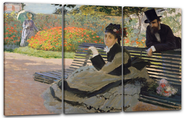 Leinwandbild Claude Monet - Camille Monet auf einer Gartenbank (1873)