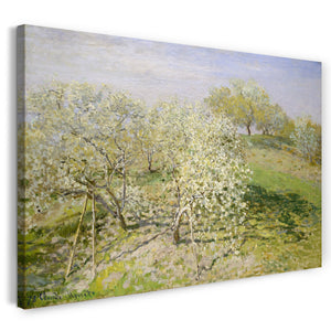 Leinwandbild Claude Monet - Frühling (Apfelbäume in der Blüte) (1873)