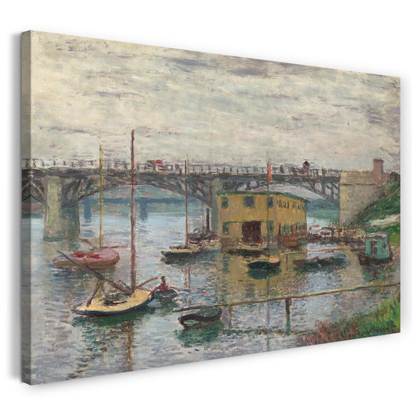 Leinwandbild Claude Monet - Brücke bei Argenteuil an einem grauen Tag (1876)
