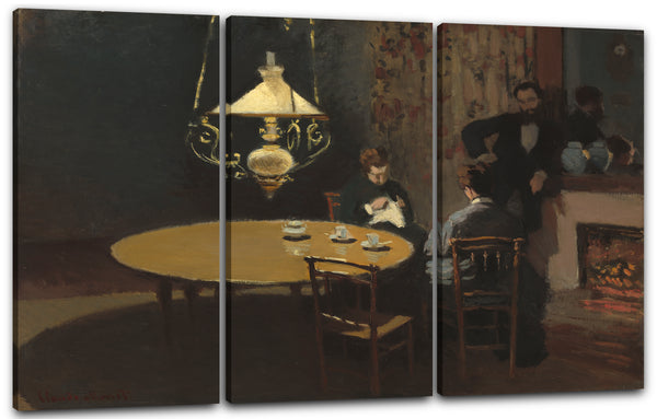 Leinwandbild Claude Monet - Drinne, nach dem Abendessen (1868/1869)