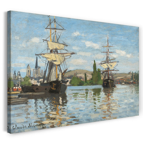 Leinwandbild Claude Monet - Schiffe auf der Seine bei Rouen (1872/1873)
