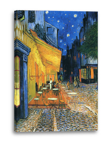 Leinwandbild Vincent van Gogh - Nachtcafé/Nachts vor dem Café an der Place du Forum in Arles (1888)