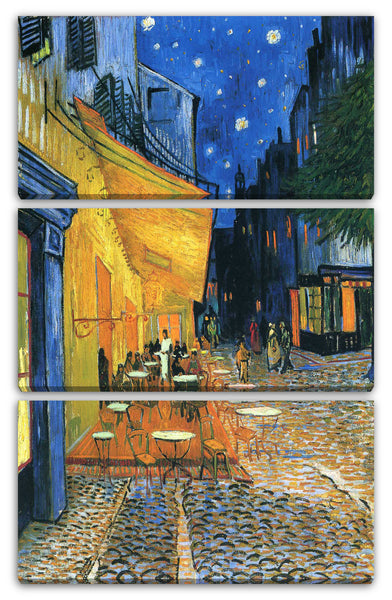 Leinwandbild Vincent van Gogh - Nachtcafé/Nachts vor dem Café an der Place du Forum in Arles (1888)