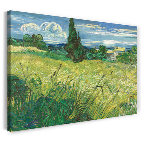 Leinwandbild Vincent van Gogh - Grünes Weizenfeld mit Zypressen (1889)