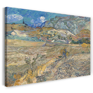 Leinwandbild Vincent van Gogh - Weizenfeld mit Bauer (1889)