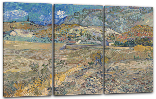 Leinwandbild Vincent van Gogh - Weizenfeld mit Bauer (1889)