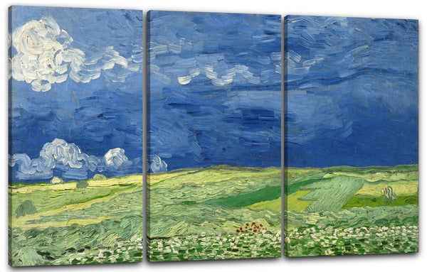 Leinwandbild Vincent van Gogh - Weizenfeld unter Gewitterwolken (1890)