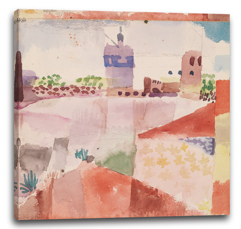Leinwandbild Paul Klee - Hammamet (Tunesien) und ihre Moschee (1914)