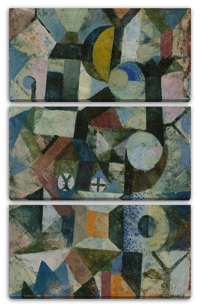 Leinwandbild Paul Klee - Komposition mit dem gelben Halbmond und dem Y (1918)