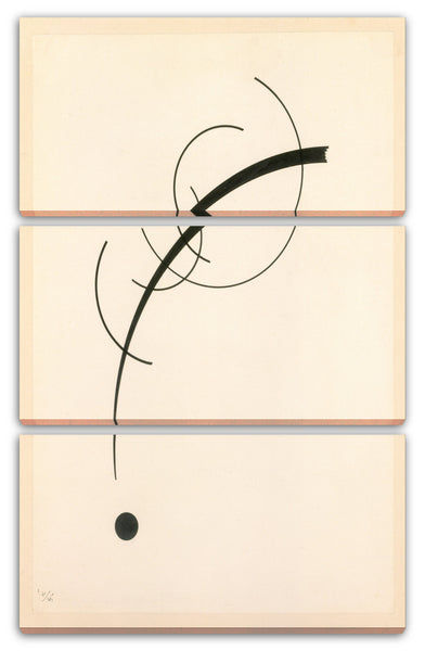 Leinwandbild Wassily Kandinsky - Freie Kurve zum Punkt - Begleitender Ton von geometrischen Kurven (1925)