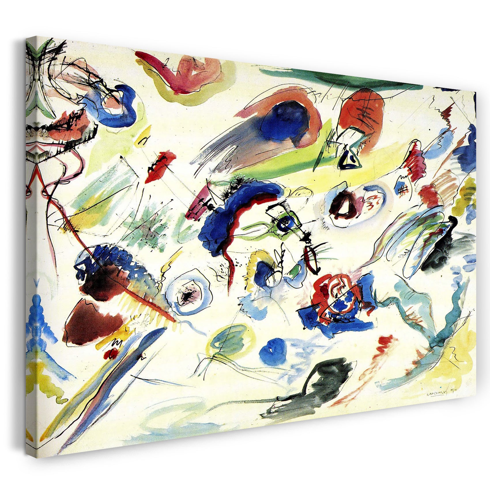 Leinwandbild Wassily Kandinsky - Ohne Titel (Erstes abstraktes Aquarell) (1910)