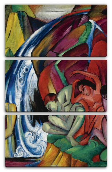 Leinwandbild Franz Marc - Der Wasserfall (Frauen unter einem Wasserfall) (1912)