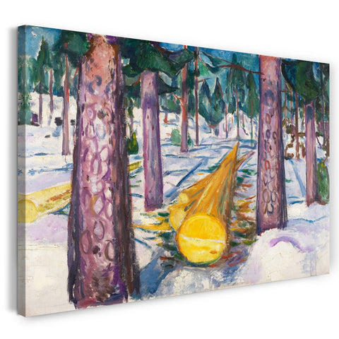 Leinwandbild Edward Munch - Gelber Baumstamm (1912)