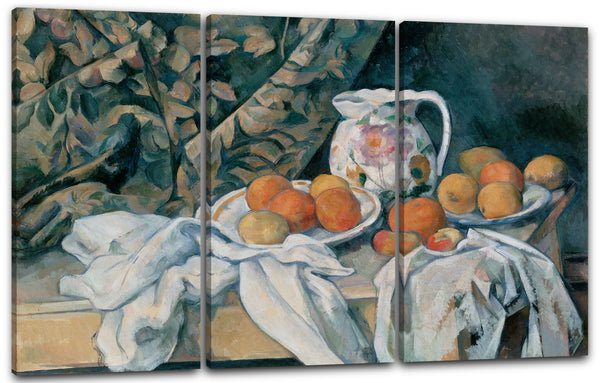 Leinwandbild Paul Cézanne - Stillleben mit Gardine (1895)