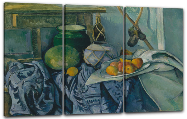 Leinwandbild Paul Cézanne - Stillleben with mit Ingwer-Topf und Auberginen (1893-1894)