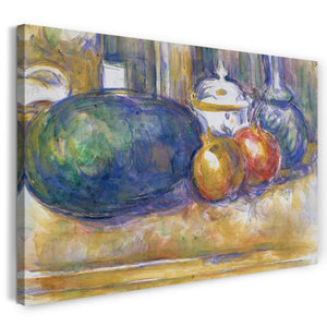 Leinwandbild Paul Cézanne - Stillleben mit Wassermelone und Granatäpfel (1900-1906)