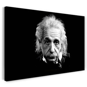 Leinwandbild Albert Einstein vor schwarzem Hintergrund