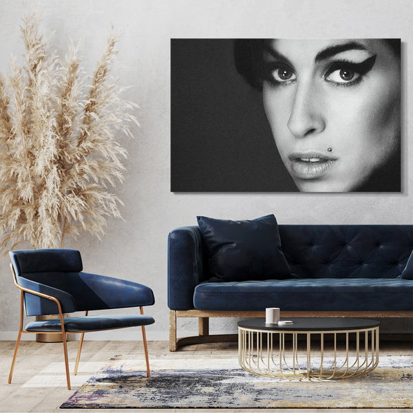 Leinwandbild Amy Winehouse Nahaufnahme Gesicht von vorne sexy Blick