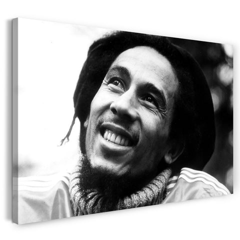 Leinwandbild Bob Marley schwarz-weiß mit Trainingsjacke Woll-Pullover