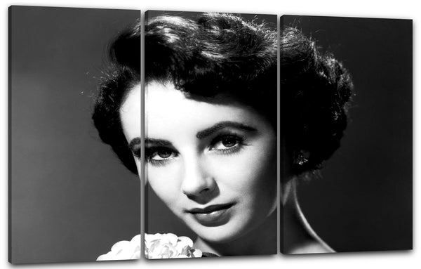 Leinwandbild Junge Elizabeth Liz Taylor Nahaufnahme weiße Rose