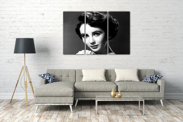 Leinwandbild Junge Elizabeth Liz Taylor Nahaufnahme weiße Rose