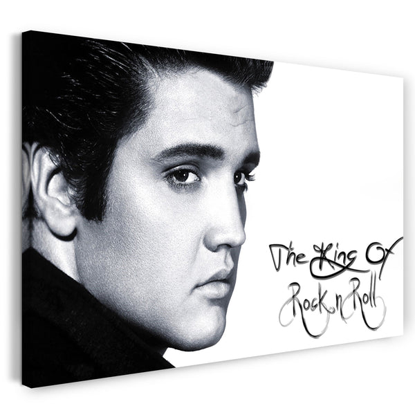 Leinwandbild Elvis Presley King of Rock'n'Roll Nahaufnahme Schriftzug