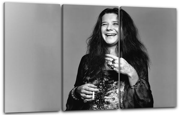 Leinwandbild Janis Joplin schwarz weiß Portrait Rock-Legende Sängerin