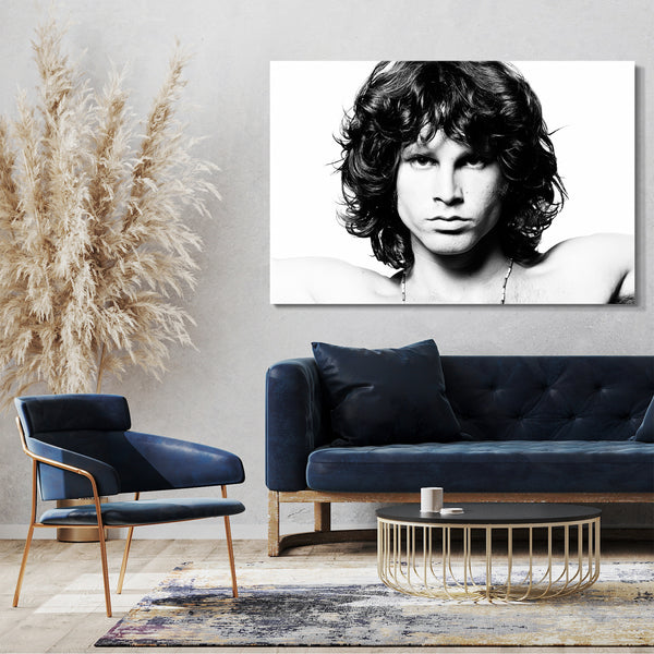 Leinwandbild Jim Morrison Oberkörper frei Indianer-Halskette The Doors