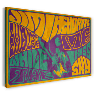 Leinwandbild Jimi Hendrix Konzert Band Festival Woodstock retro 60er 70er