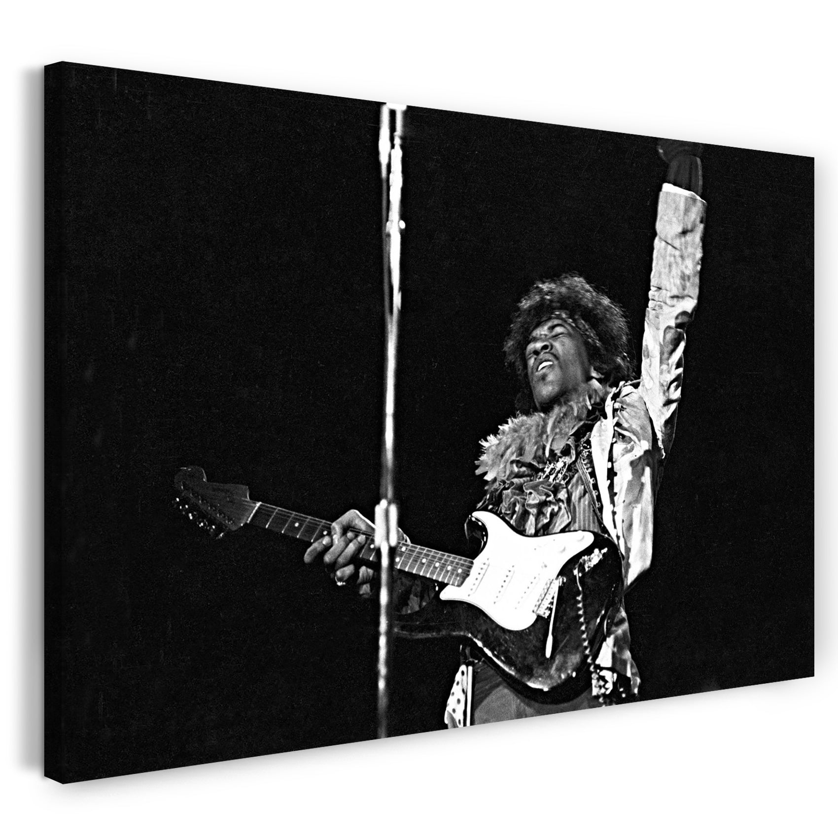 Leinwandbild Jimi Hendrix schwarz weiss retro vintage Rock-Star Legende