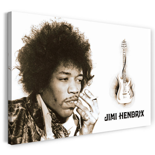 Leinwandbild Jimi Hendrix legendäre Gitarre Rock-Star 60er 70er vintage