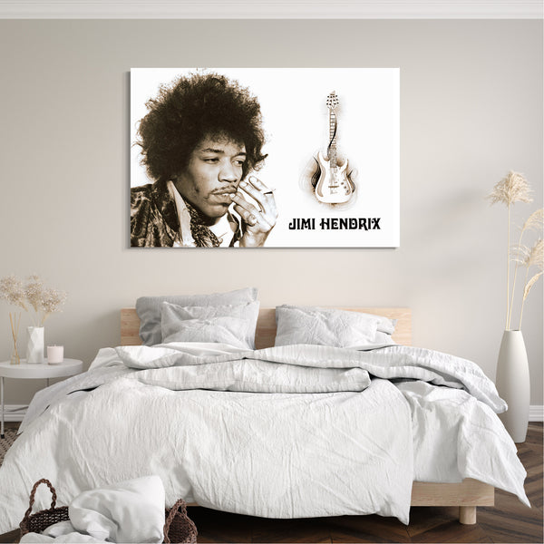 Leinwandbild Jimi Hendrix legendäre Gitarre Rock-Star 60er 70er vintage