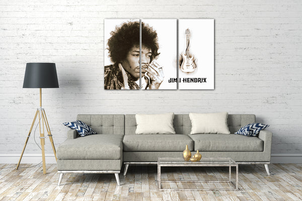 Leinwandbild Jimi Hendrix legendäre Gitarre Rock-Star 60er 70er vintage