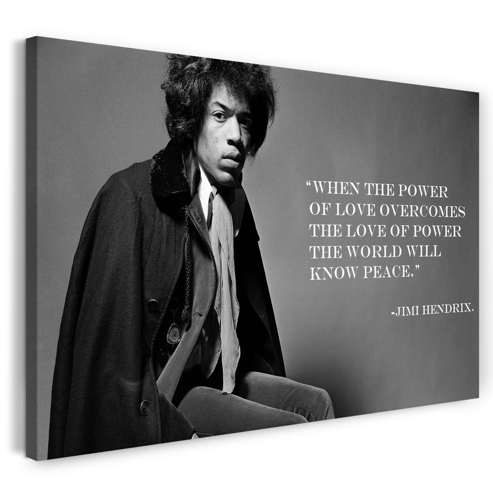 Leinwandbild Jimi Hendrix Zitat quote Spruch Weisheit peace love Rock'n'roll