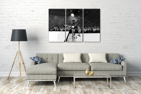 Leinwandbild Jimi Hendrix on stage schwarz weiß Rock-Star black white retro