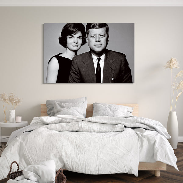 Leinwandbild John F Kennedy and Jacky O vintage retro President First Lady