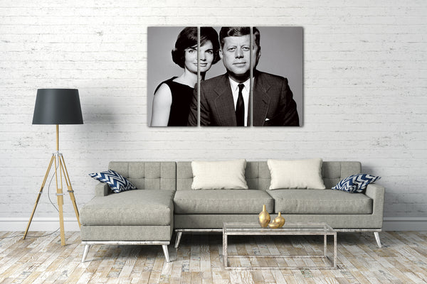 Leinwandbild John F Kennedy and Jacky O vintage retro President First Lady